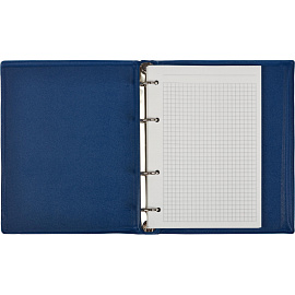 Бизнес-тетрадь Attache А5 80 листов синяя в клетку на кольцах, тиснение фольгой