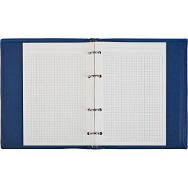 Бизнес-тетрадь Attache А5 80 листов синяя в клетку на кольцах, тиснение фольгой