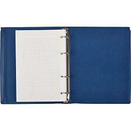 Бизнес-тетрадь Attache А5 80 листов синяя в клетку на кольцах, тиснение фольгой