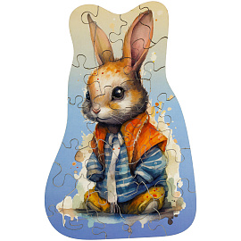 Деревянный пазл в яйце ТРИ СОВЫ "Заяц