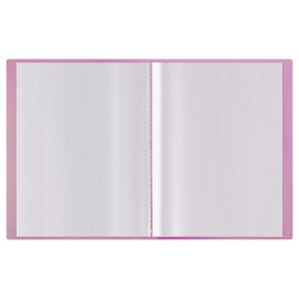 Папка с 40 вкладышами СТАММ "Сияние" А4, 21мм, 700мкм, пластик, розовый фото Папка с 40 вкладышами СТАММ "Сияние" А4, 21мм, 700мкм, пластик, розовый