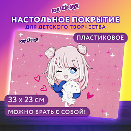 Настольное покрытие ЮНЛАНДИЯ, А4+, пластик, 33x23 см, "Anime pals", 272371