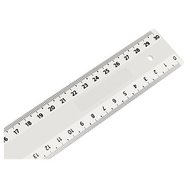 Линейка 30см СТАММ, пластиковая, 2 шкалы, прозрачная, бесцветная, европодвес фото Линейка 30см СТАММ, пластиковая, 2 шкалы, прозрачная, бесцветная, европодвес