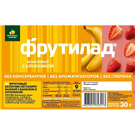 Батончик Фрутилад с бананом и клубникой (24 батончика по 30 г)