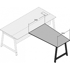 Брифинг-приставка для переговорного стола Комус Мебель Avizo 145B002 (дуб парма/графит, 1400х840х750 мм)