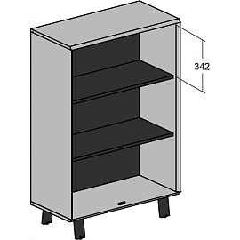 Шкаф для документов Комус Мебель Avizo 145H001 (дуб парма/графит, 802х400х1224 мм)