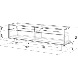 Тумба под ТВ Avizo Easy to lead 145T003 (дуб парма/графит, 1570х400х500 мм, 2 ящика)