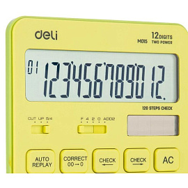 Калькулятор настольный Deli Touch EM01551 12-разрядный желтый 175x108x15 мм