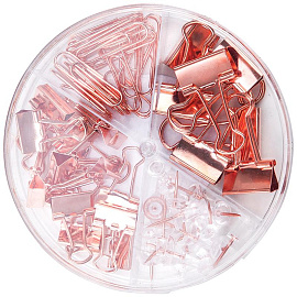 Набор канцелярский Deli 4 отделения (кнопки 20 мм, cкрепки канцелярские 29 мм, зажимы 19 мм/15 мм)