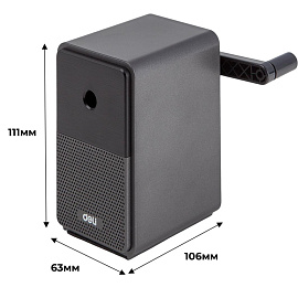 Точилка механическая для карандашей Deli черный корпус