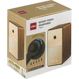 Точилка механическая для карандашей Deli коричневый корпус