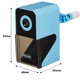 Точилка механическая для карандашей Attache Bright Colours голубой корпус