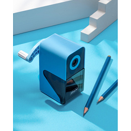 Точилка механическая для карандашей Attache Bright Colours голубой корпус