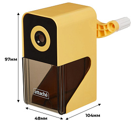 Точилка механическая для карандашей Attache Bright Colours желтый корпус