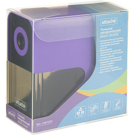 Точилка механическая для карандашей Attache Bright Colours фиолетовый корпус