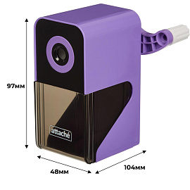 Точилка механическая для карандашей Attache Bright Colours фиолетовый корпус