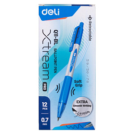 Ручка шариковая автоматическая Deli X-tream PRO синяя (толщина линии 0.4 мм)