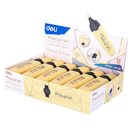 Текстовыделитель Deli Macaron желтый (толщина линии 1-5 мм)