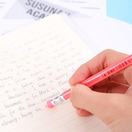 Карандаш чернографитный HB с ластиком Deli Neon заточенный трехгранный