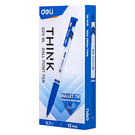 Ручка шариковая автоматическая Deli Think синяя (толщина линии 0.35 мм)