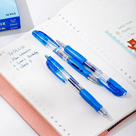 Ручка гелевая автоматическая Deli Arris синяя (толщина линии 0.35 мм)