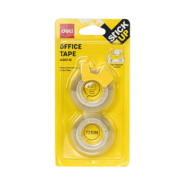 Клейкая лента канцелярская Deli прозрачная 18 мм x 18.3 м (2 штуки в упаковке)