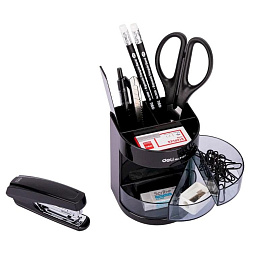 Набор канцелярский Deli E38253 пластиковый 12 предметов черный