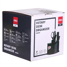 Набор канцелярский Deli E38251A пластиковый 17 предметов черный вращающийся