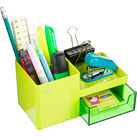 Подставка-органайзер для канцелярских принадлежностей Deli Rio 4 отделения зеленая 92x175x90 мм