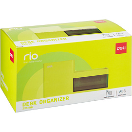 Подставка-органайзер для канцелярских принадлежностей Deli Rio 4 отделения зеленая 92x175x90 мм