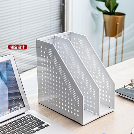 Лоток вертикальный для бумаг 168 мм Deli пластиковый серый 2 отделения