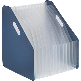 Лоток вертикальный для бумаг 200 мм Deli пластиковый темно-синий 13 отделений