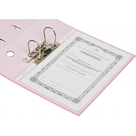 Папка-регистратор №1 School Kitty А4 75 мм розовая ламинированная бумага