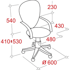 Кресло офисное Клио черное (ткань, металл)