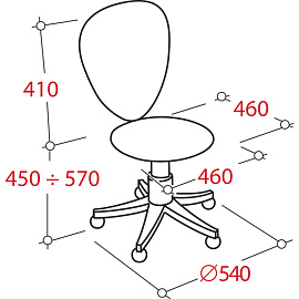 Кресло офисное Астек б/п черное (ткань, пластик)