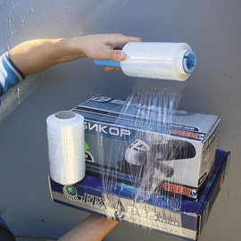 Стрейч-пленка для ручной упаковки первичное сырье вес 0.23 кг 20 мкм x 100 мм x 125 м