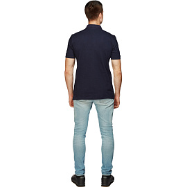 Футболка поло тёмно-синяя короткий рукав (размер S)