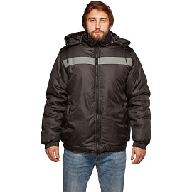 Куртка рабочая зимняя (куртка-бомбер) мужская с СОП черная из ткани дюспо (размер 44-46, рост 182-188)