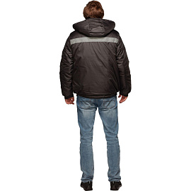 Куртка рабочая зимняя (куртка-бомбер) мужская с СОП черная из ткани дюспо (размер 60-62, рост 182-188)