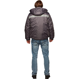 Куртка рабочая зимняя (куртка-бомбер) мужская с СОП серая из ткани дюспо (размер 48-50, рост 182-188)