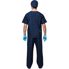 Костюм хирургический м05-КБР с коротким рукавом синий (размер 88-92 (44-46), рост 182-188)