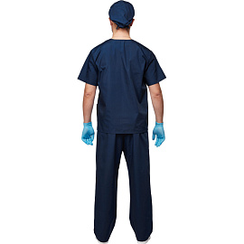 Костюм хирургический м05-КБР с коротким рукавом синий (размер 88-92 (44-46), рост 182-188)