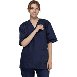 Костюм хирургический м05-КБР с коротким рукавом синий (размер 88-92 (44-46), рост 182-188)