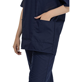 Костюм хирургический м05-КБР с коротким рукавом синий (размер 88-92 (44-46), рост 182-188)