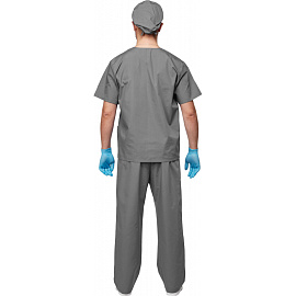 Костюм хирургический м05-КБР с коротким рукавом серый (размер 104-108 (52-54), рост 182-188)