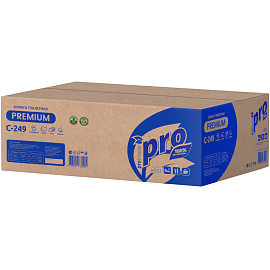 Бумага туалетная листовая Protissue T3 2-слойная белый 40 пачек по 250 листов (С249)