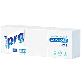 Салфетки бумажные Protissue 1-слойные 23х23 см белые (500 листов в пачке)