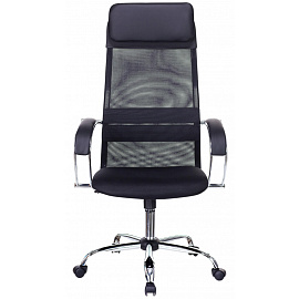 Кресло для руководителя Easy Chair 655/SL/BL чёрное (искусственная кожа/сетка/ткань, металл)