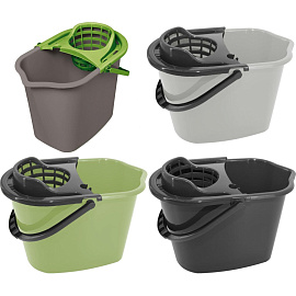 Ведро с отжимом York 10 л пластик (сливной носик) фото Ведро с отжимом York 10 л пластик (сливной носик)