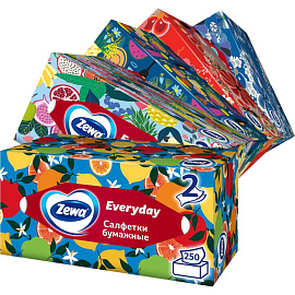 Салфетки косметические Zewa Everyday 2-слойные (250 штук в упаковке)